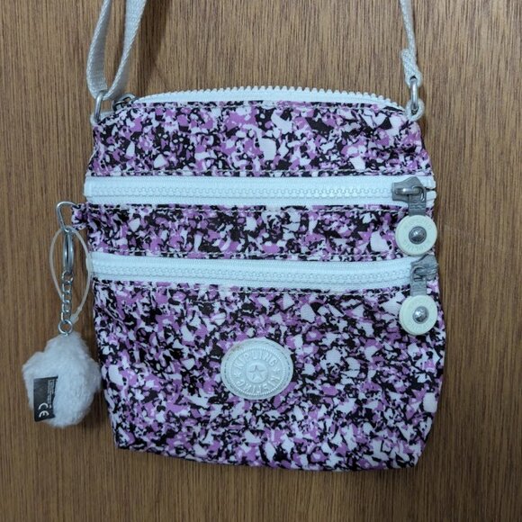 Kipling Alvar Print Crossbody - Ocean Breeze Purple with Monkey - Picture 2 of 5